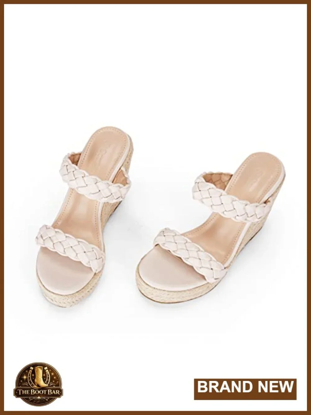 Wedge Platform Sandals Espadrilles Two Strap Woven Slip On Slide Sandals